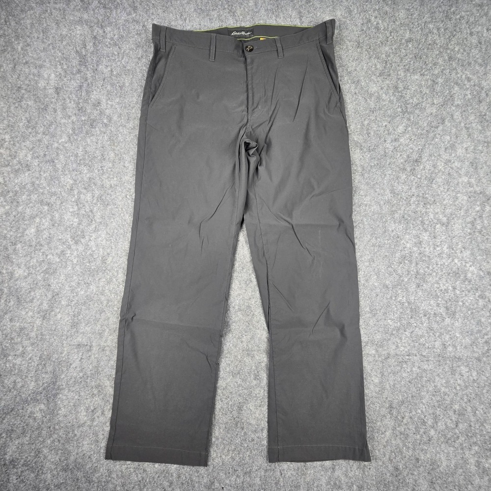 Eddie Bauer Horizon Guide Chino Mens 36x30 Gray Straight Stretch Hiking Pants